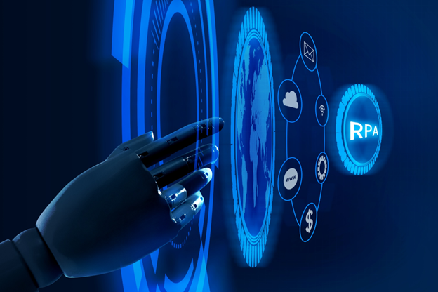 Illustration showing the integration of Robotic Process